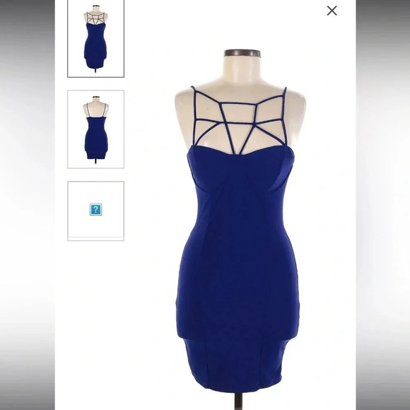 FOREIGN EXCHANGE BLUE DRESS SIZE SMALL - Picture 1 of 2